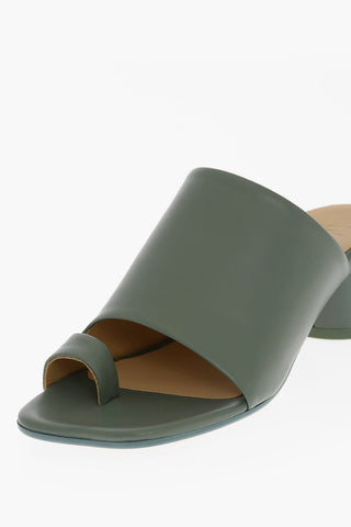 MM6 Leather Thong Mules Heel 5cm