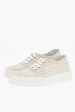 MM6 Sneakers Basse in Camoscio con Suola Flatform