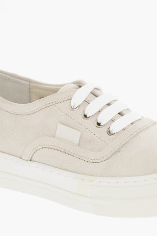 MM6 Sneakers Basse in Camoscio con Suola Flatform