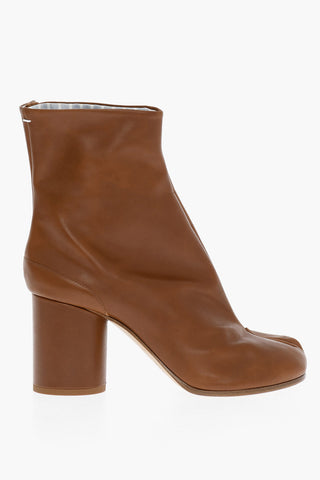 MM22 Leather TABI Ankle Boots Heel 8cm