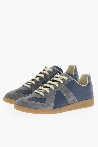 MM22 Leather Low Top Sneakers with Suede Details