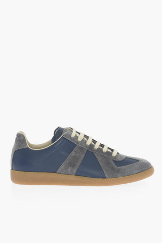 MM22 Leather Low Top Sneakers with Suede Details