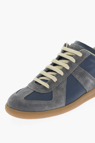 MM22 Leather Low Top Sneakers with Suede Details
