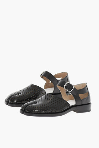 MM22 Perforated Leather TABI Sandals
