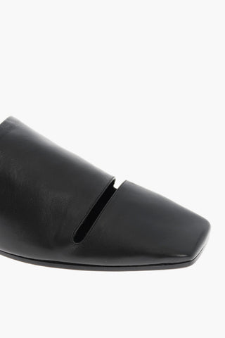 MM6 Leather Loafers with Cut-Out Detail