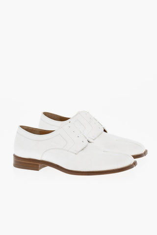 MM22 Scarpe Derby TABI in Tinta Unita Effetto Increspato