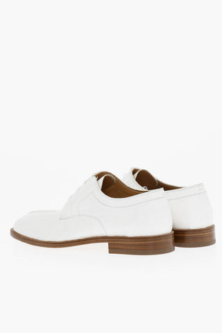 MM22 Scarpe Derby TABI in Tinta Unita Effetto Increspato