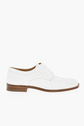 MM22 Scarpe Derby TABI in Tinta Unita Effetto Increspato