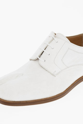 MM22 Scarpe Derby TABI in Tinta Unita Effetto Increspato