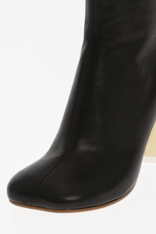 MM6 Tronchetto in Pelle con Punta Quadrata 9,5cm