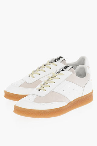 MM6 Two-Tone Leather Low Top Sneakers