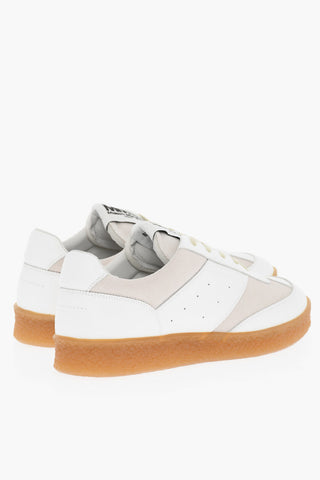 MM6 Two-Tone Leather Low Top Sneakers