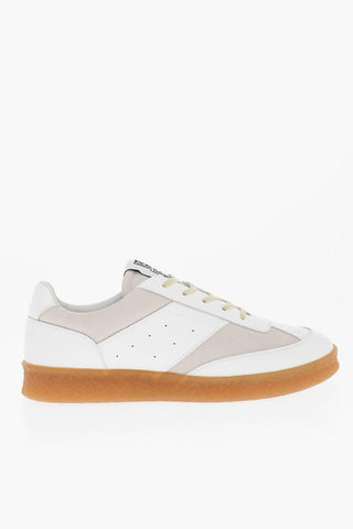 MM6 Two-Tone Leather Low Top Sneakers