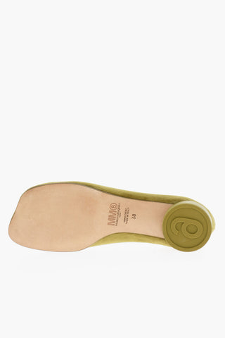 MM6 Velvet Ballet Flats with Rib Detail
