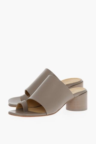 MM6 Leather Thong Mules Heel 5cm