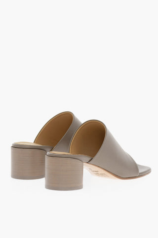 MM6 Leather Thong Mules Heel 5cm