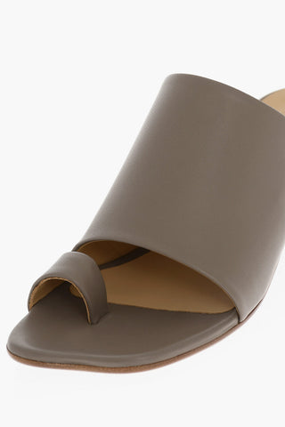 MM6 Leather Thong Mules Heel 5cm