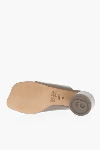 MM6 Leather Thong Mules Heel 5cm