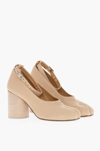 MM22 Leather TABI Ankle-Strap Pumps Heel 7.5cm