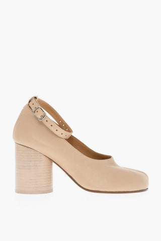 MM22 Leather TABI Ankle-Strap Pumps Heel 7.5cm