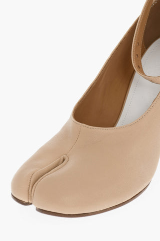 MM22 Leather TABI Ankle-Strap Pumps Heel 7.5cm