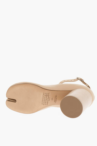 MM22 Leather TABI Ankle-Strap Pumps Heel 7.5cm