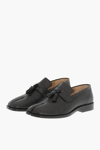 MM22 Crinkled Effect Solid Color TABI Kiltie Loafers
