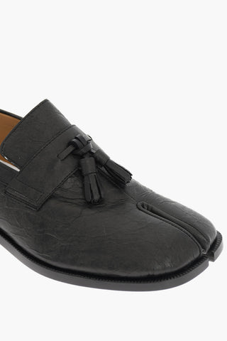 MM22 Crinkled Effect Solid Color TABI Kiltie Loafers