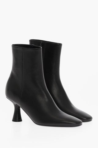 MM6 Zipped Leather Booties 8cm