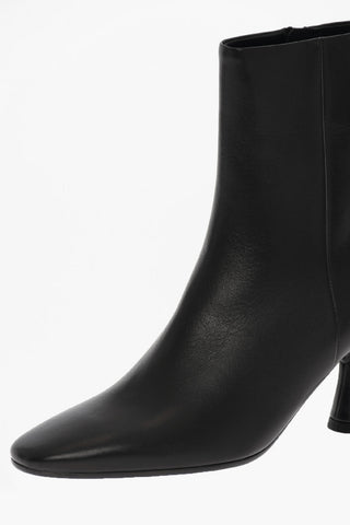 MM6 Zipped Leather Booties 8cm