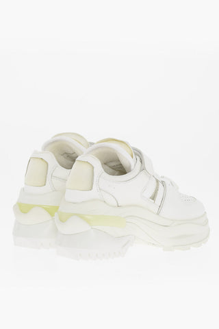 MM22 Vintage Effect Leather Sneakers 7cm