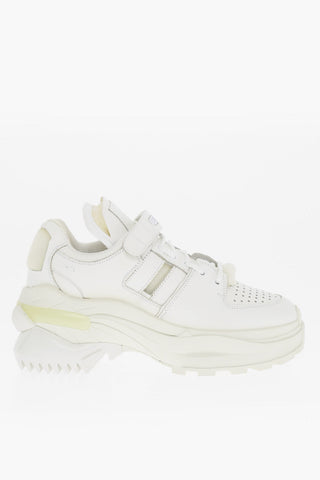MM22 Vintage Effect Leather Sneakers 7cm