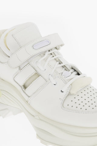 MM22 Vintage Effect Leather Sneakers 7cm