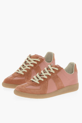 MM22 Leather Low Top Sneakers with Suede Details