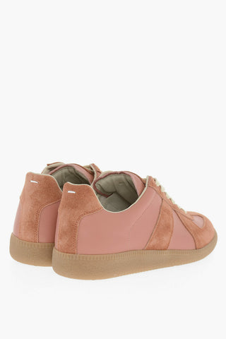 MM22 Leather Low Top Sneakers with Suede Details