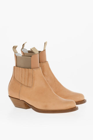 MM6 Leather Western Ankle-Boots