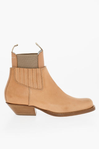 MM6 Leather Western Ankle-Boots
