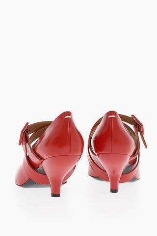 MM22 Point Toe Leather Mary Jane Pumps 6,5cm