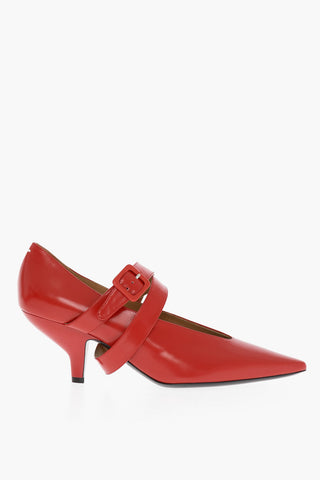 MM22 Point Toe Leather Mary Jane Pumps 6,5cm