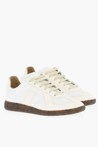 MM22 Two-tone Leather Low-Top Sneakers