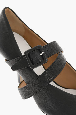 MM22 Leather Mary Jane Pumps with Spool Heel 7cm