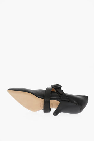 MM22 Leather Mary Jane Pumps with Spool Heel 7cm