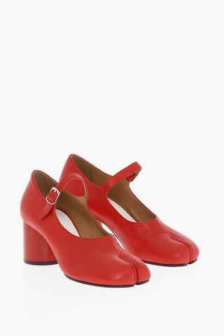 MM22 Leather TABI Mary Jane Pumps Heel 6cm