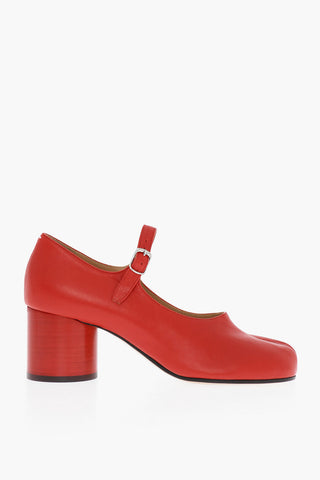 MM22 Leather TABI Mary Jane Pumps Heel 6cm