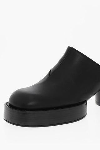 MM6 Sabot in Pelle a Punta Squadrata Tacco 6.5cm