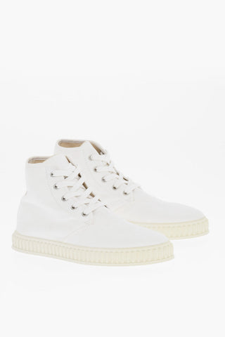 MM22 Solid-Color Cotton High-top Sneakers