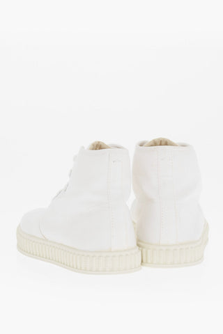 MM22 Solid-Color Cotton High-top Sneakers