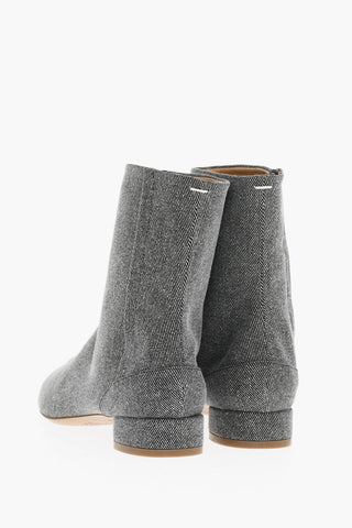 MM22 Point Toe Twill Booties
