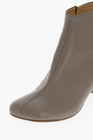 MM6 Square-Toe Leather Booties 5,5cm