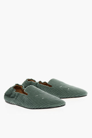 MM22 Solid Color Corduroy Loafers